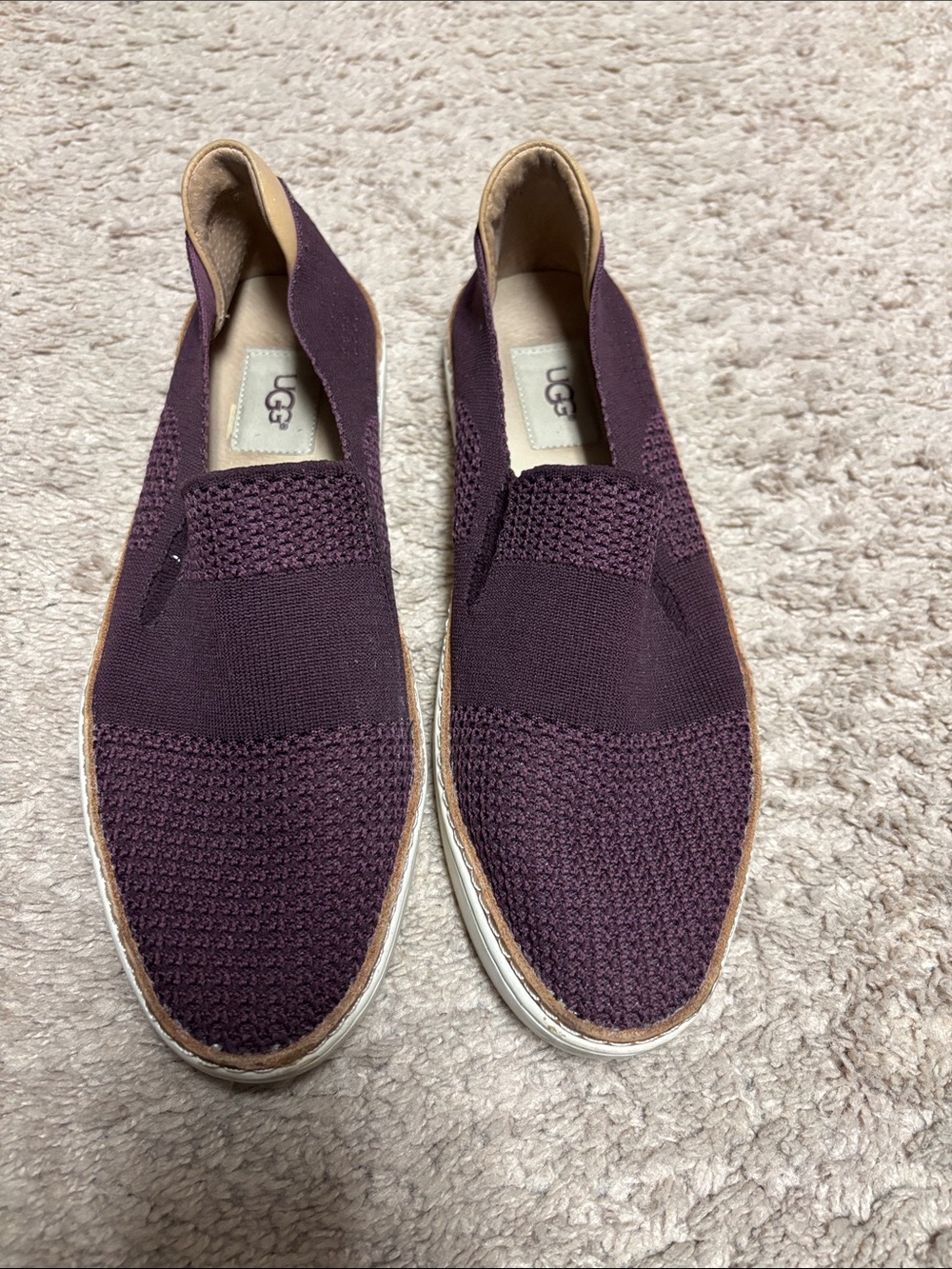 UGG Women's Slip-On Knit Moccasins in Plum